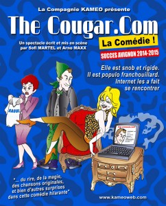 The Cougar.Com - théâtre du Têtard - Compagnie Kameo - www.kameoweb.com - Sofi Martel - Arno Maxx - bouchon - bouchon lyonnais - 13005 Marseille - café théâtre - cougar - cougars - puma